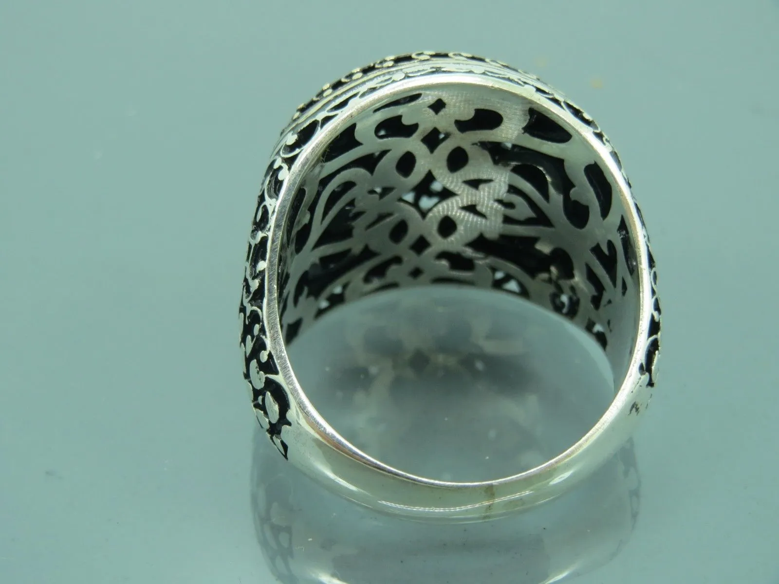 Turkish Handmade Jewelry 925 Sterling Silver Eagle Desing Mens Rings