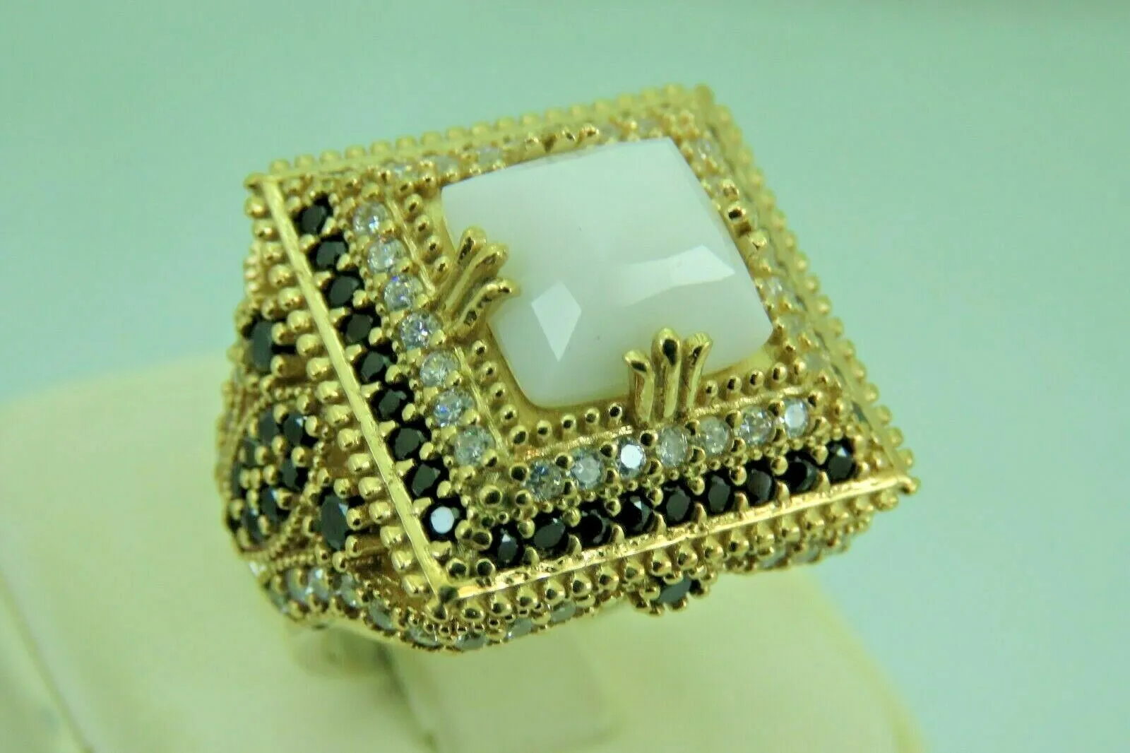 Turkish Handmade Jewelry 925 Sterling Silver Pearl Stone Womens Ring