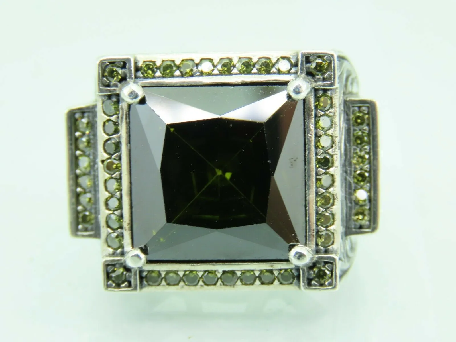 Turkish Handmade Jewelry 925 Sterling Silver Peridot Stone Men's Rings