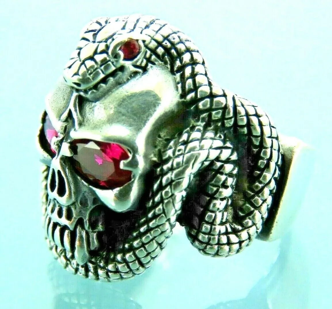 Turkish Handmade Jewelry 925 Sterling Silver Ruby Stone Mens Rings