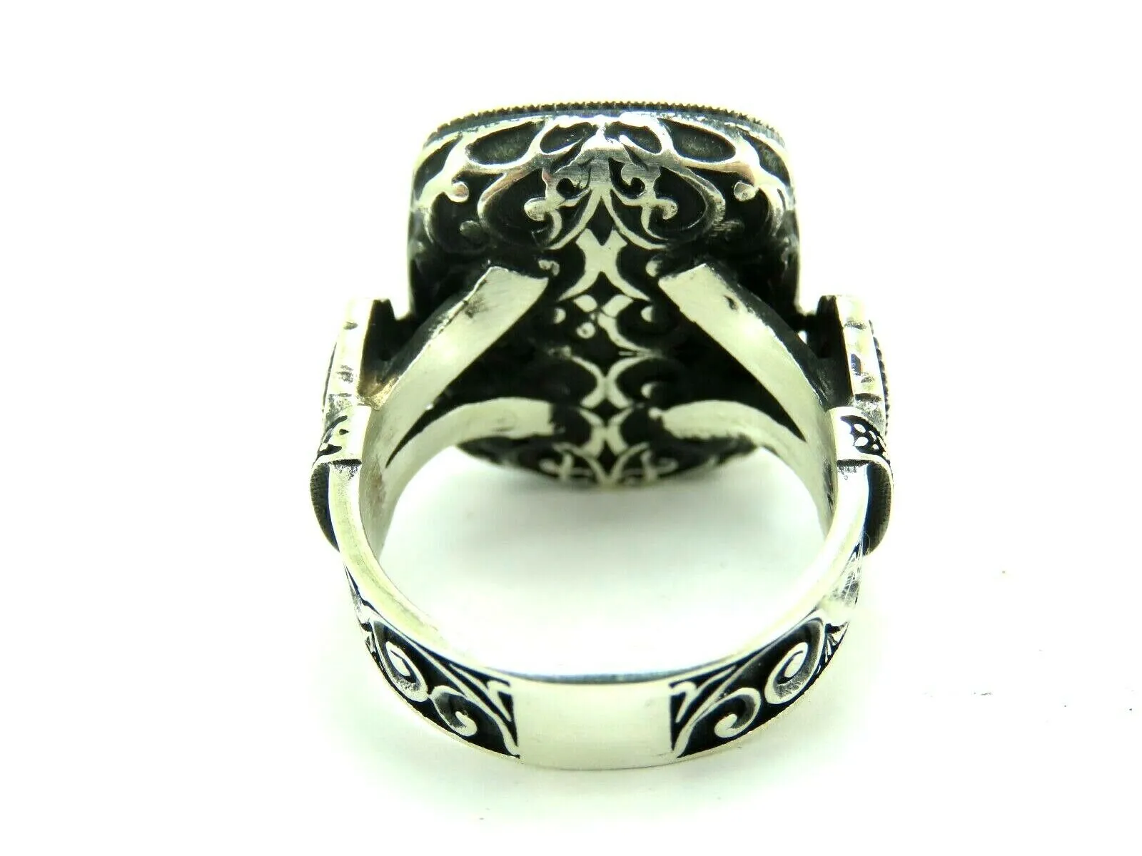 Turkish Handmade Jewelry 925 Sterling Silver Ruby Stone Mens Rings