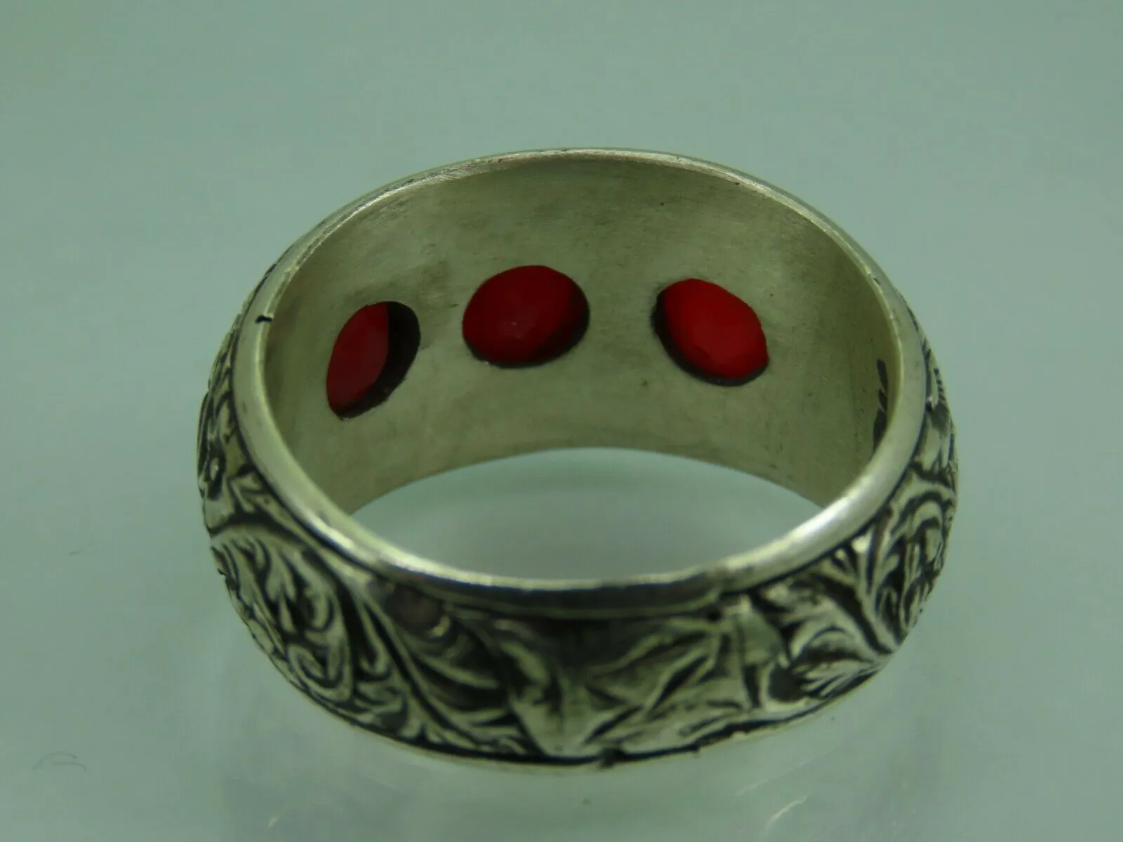 Turkish Handmade Jewelry 925 Sterling Silver Ruby Stone Mens Rings