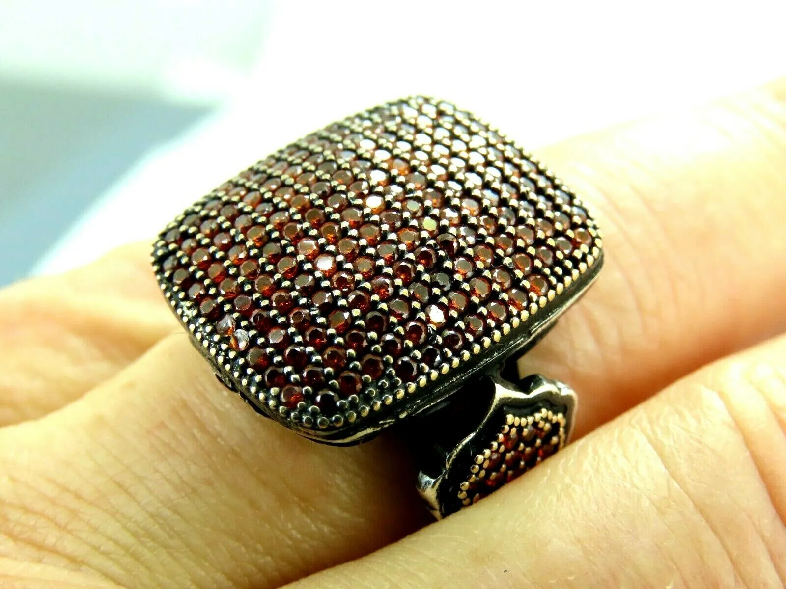 Turkish Handmade Jewelry 925 Sterling Silver Ruby Stone Mens Rings