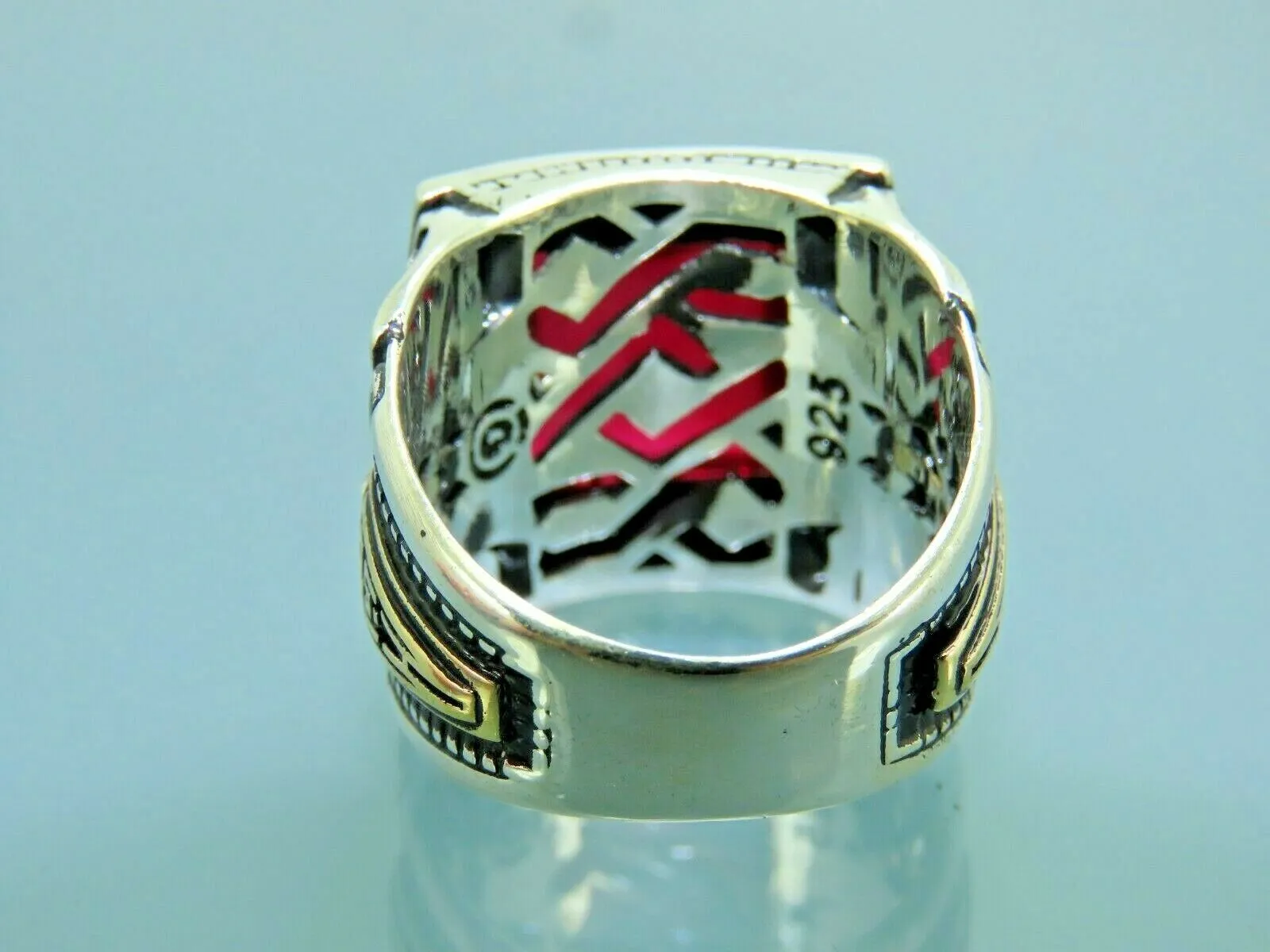 Turkish Handmade Jewelry 925 Sterling Silver Ruby Stone Mens Rings