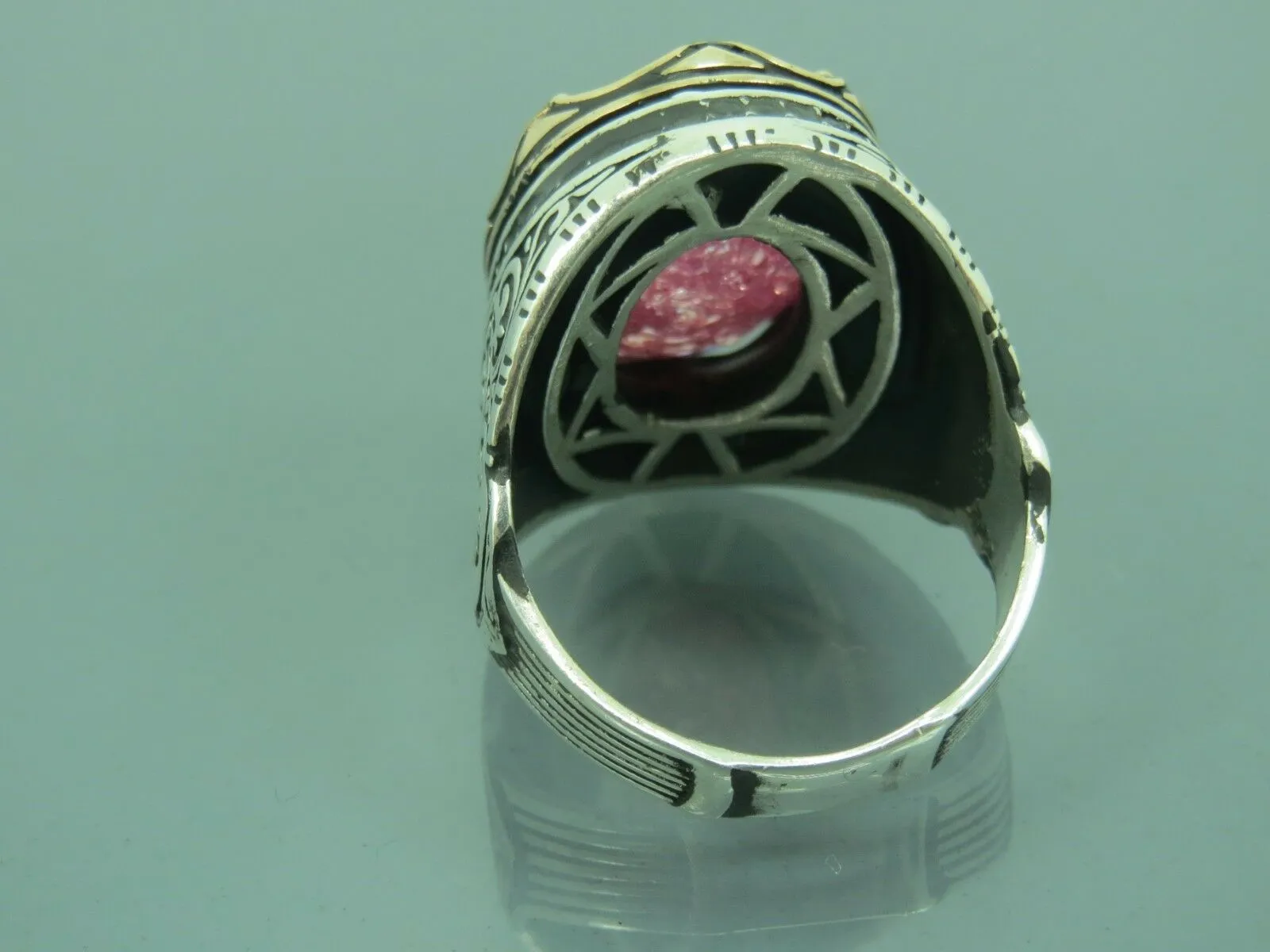 Turkish Handmade Jewelry 925 Sterling Silver Zircon Stone Mens Rings