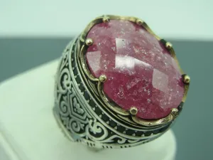 Turkish Handmade Jewelry 925 Sterling Silver Zircon Stone Mens Rings
