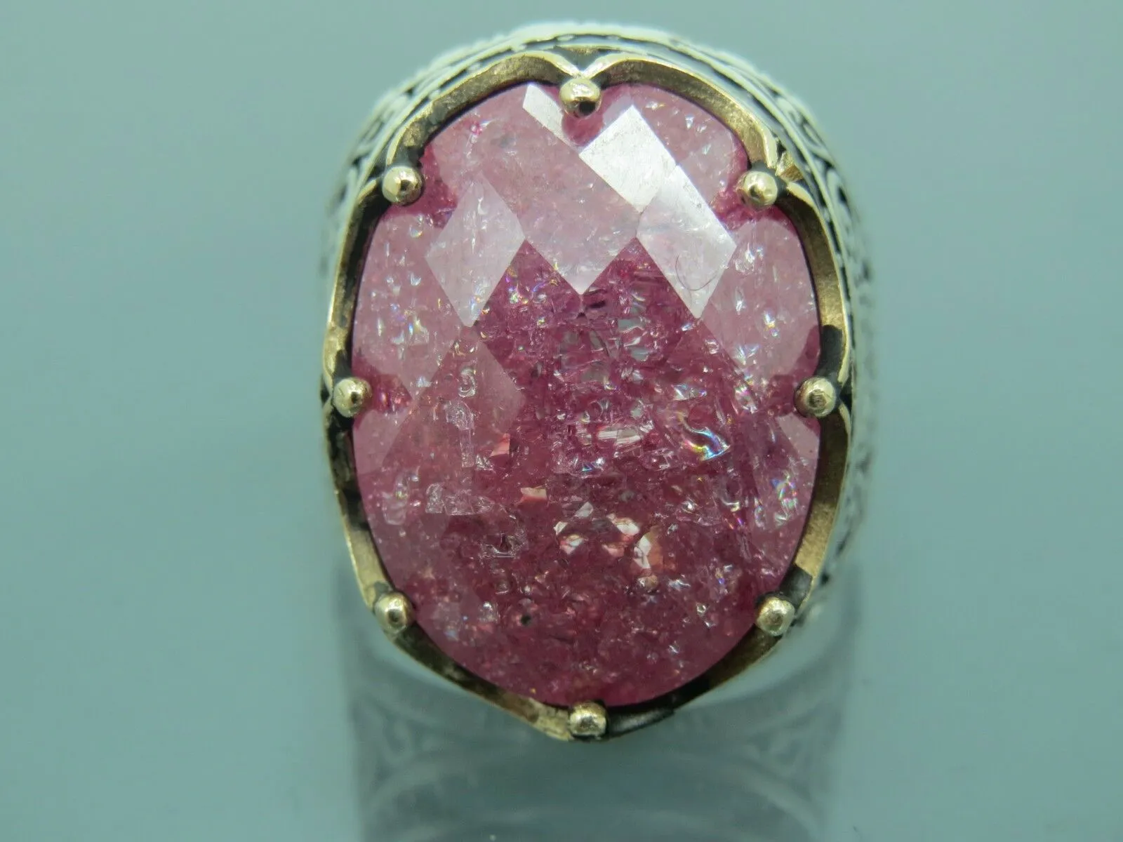 Turkish Handmade Jewelry 925 Sterling Silver Zircon Stone Mens Rings