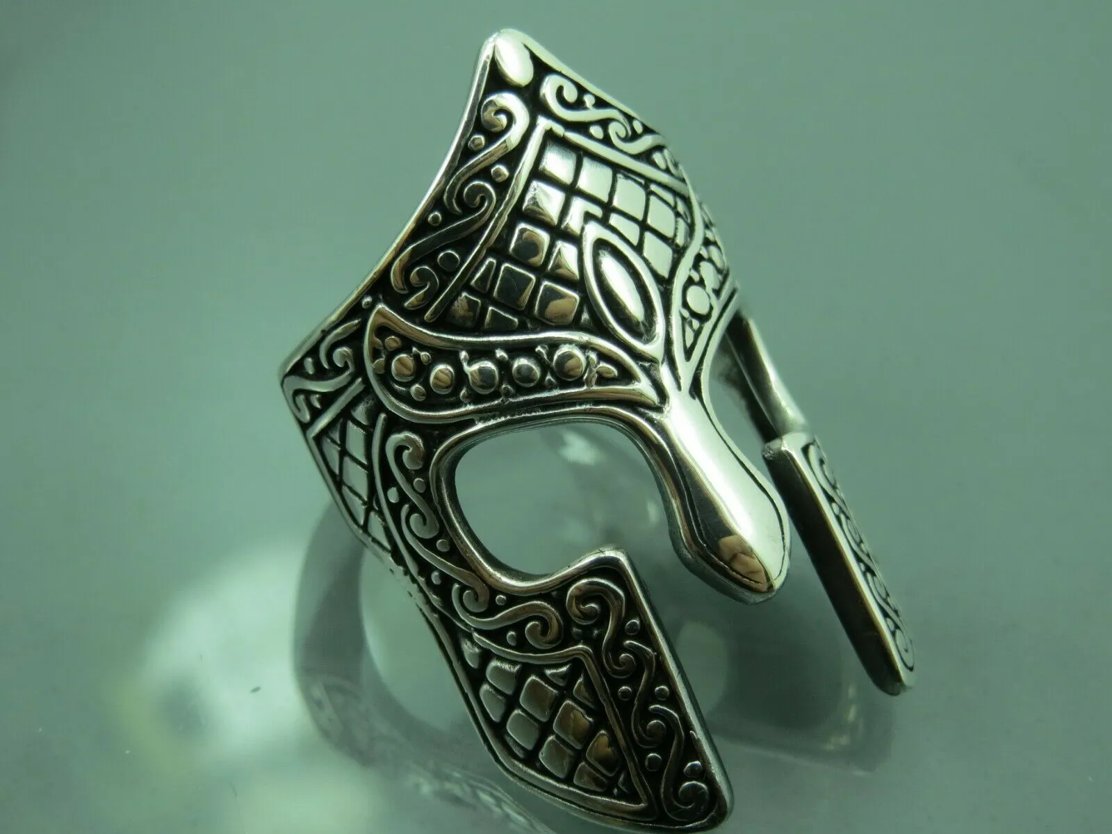 Turkish Handmade Jewlry Style 925 Sterling Silver Mask Desing Mens Rings