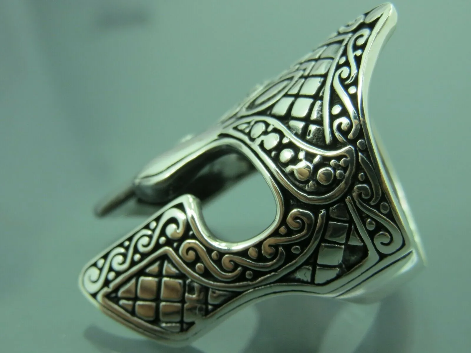 Turkish Handmade Jewlry Style 925 Sterling Silver Mask Desing Mens Rings
