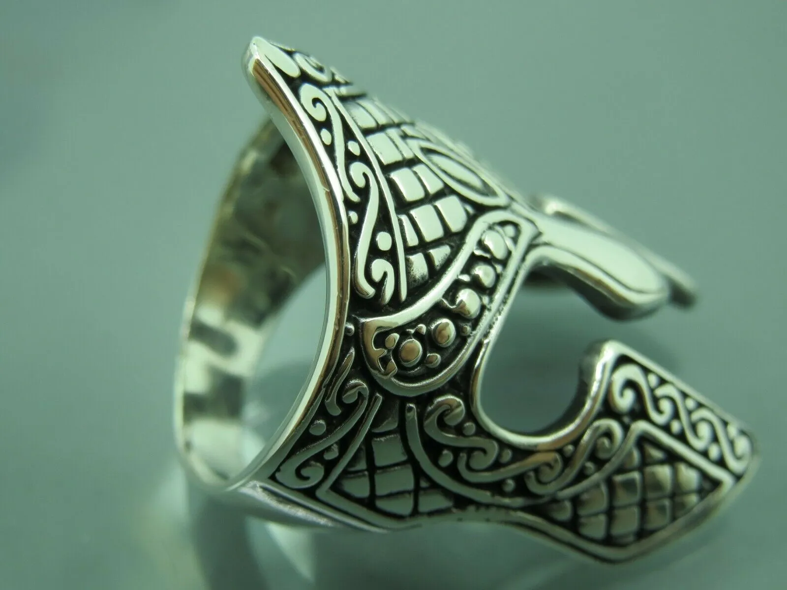 Turkish Handmade Jewlry Style 925 Sterling Silver Mask Desing Mens Rings