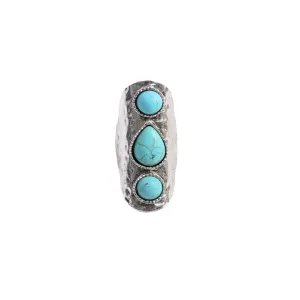 TURQUOISE WATERFALL DROPLET ADJUSTABLE RING