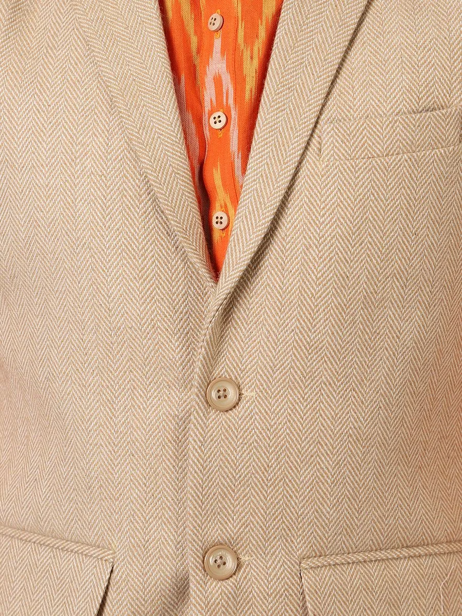Tweed Beige Modi Nehru Jacket