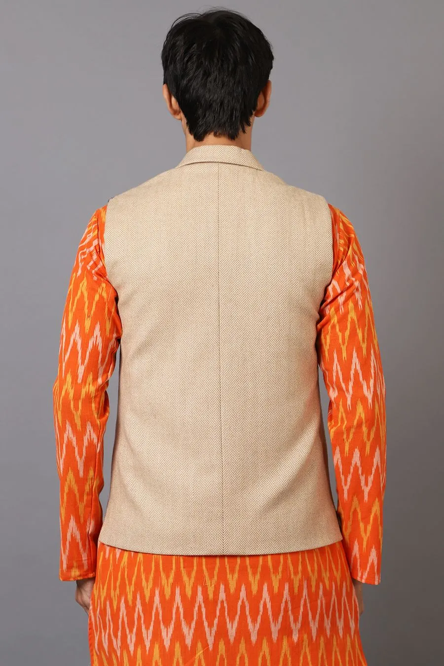 Tweed Beige Modi Nehru Jacket