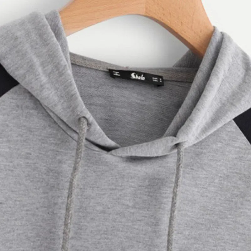 Two Tone Crop Hooded Shirt