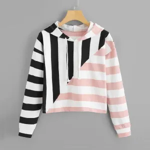 Two Tone Striped Hoodie