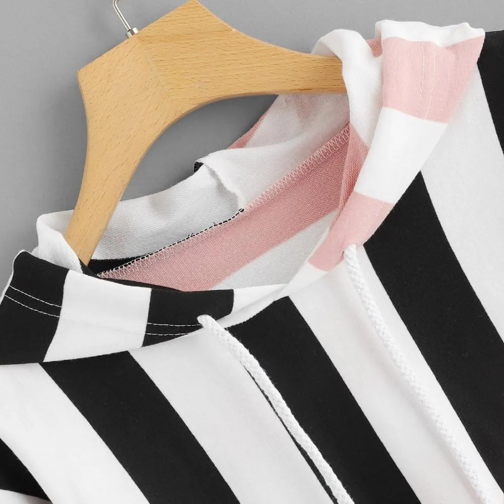 Two Tone Striped Hoodie