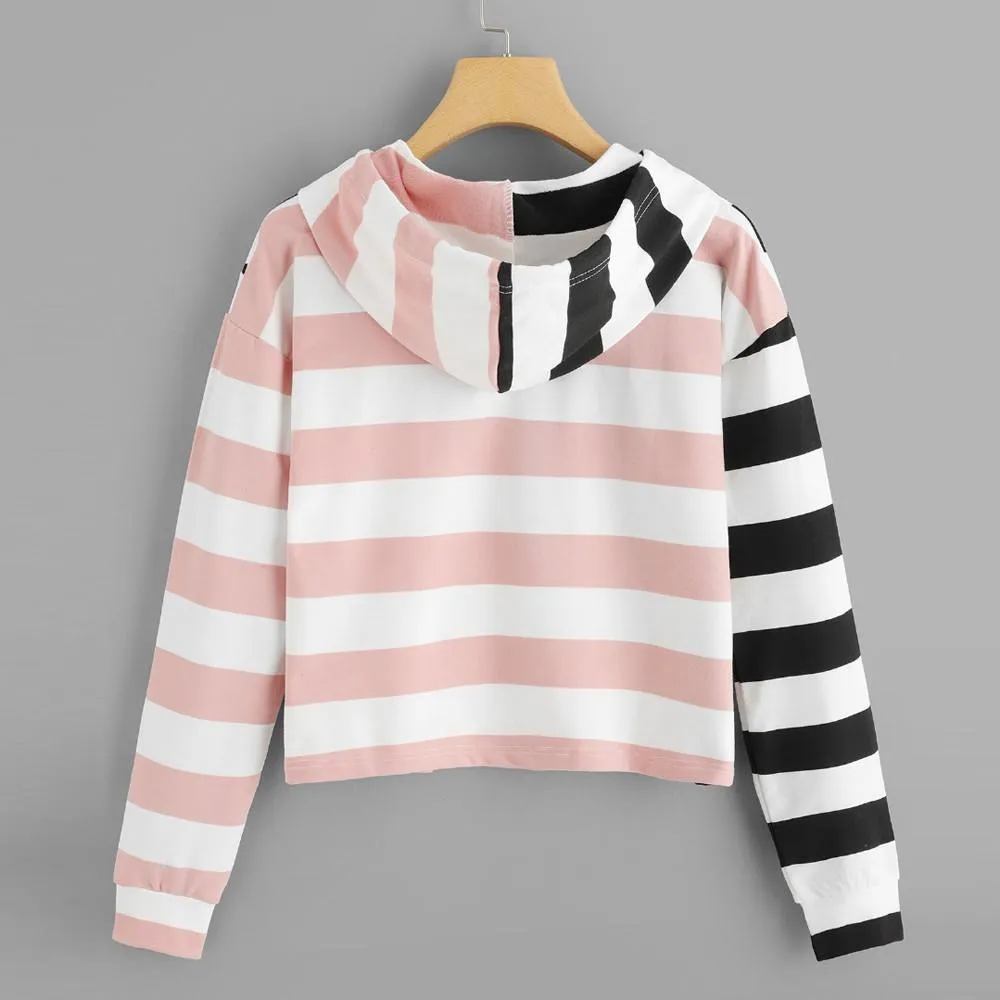 Two Tone Striped Hoodie