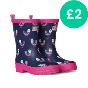 UK 6 Rainbow Bird Wellies - Retired