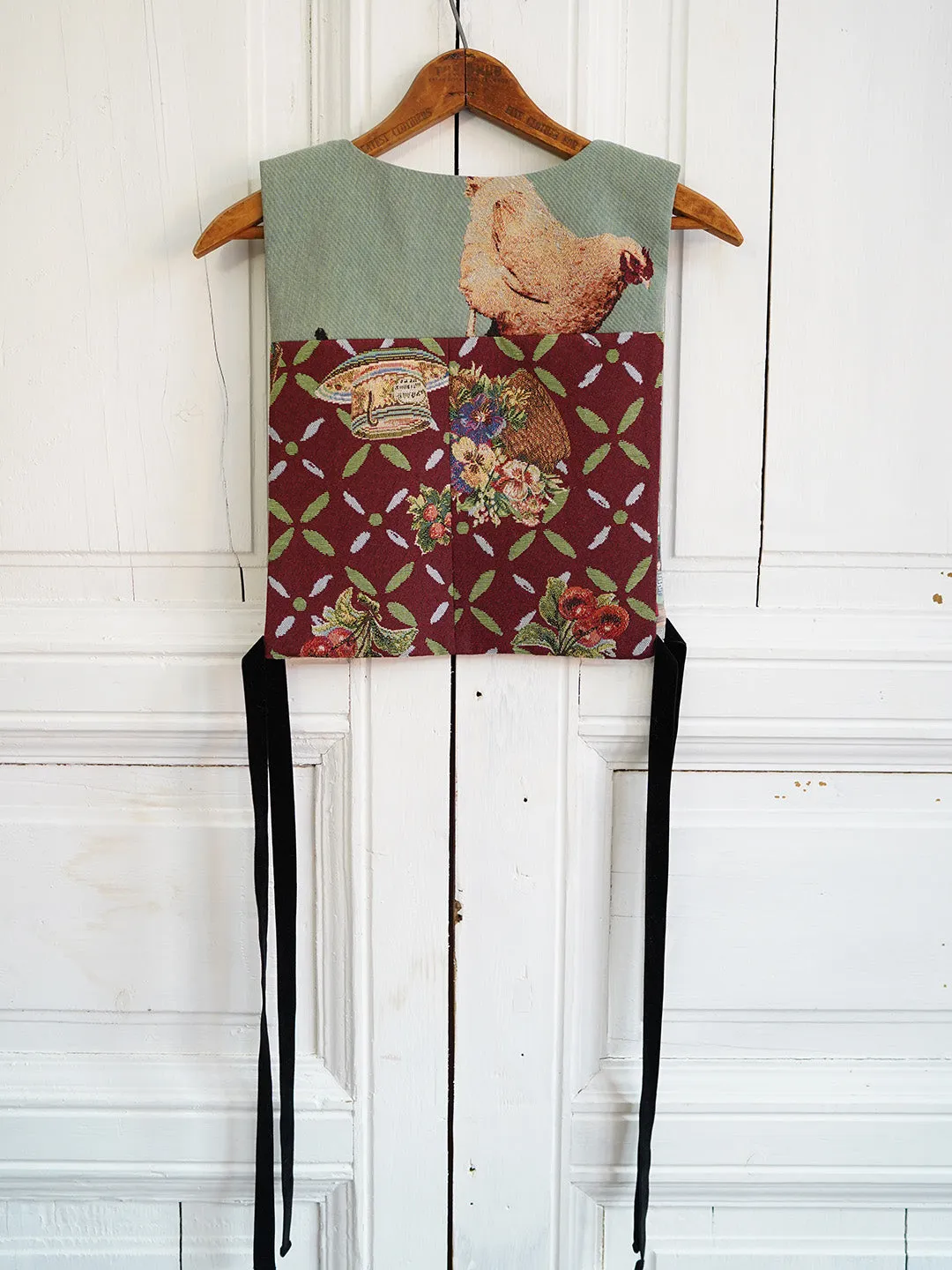 Unlogical Poem Cottage Style Hen Yarn-dyed Patchwork Smock