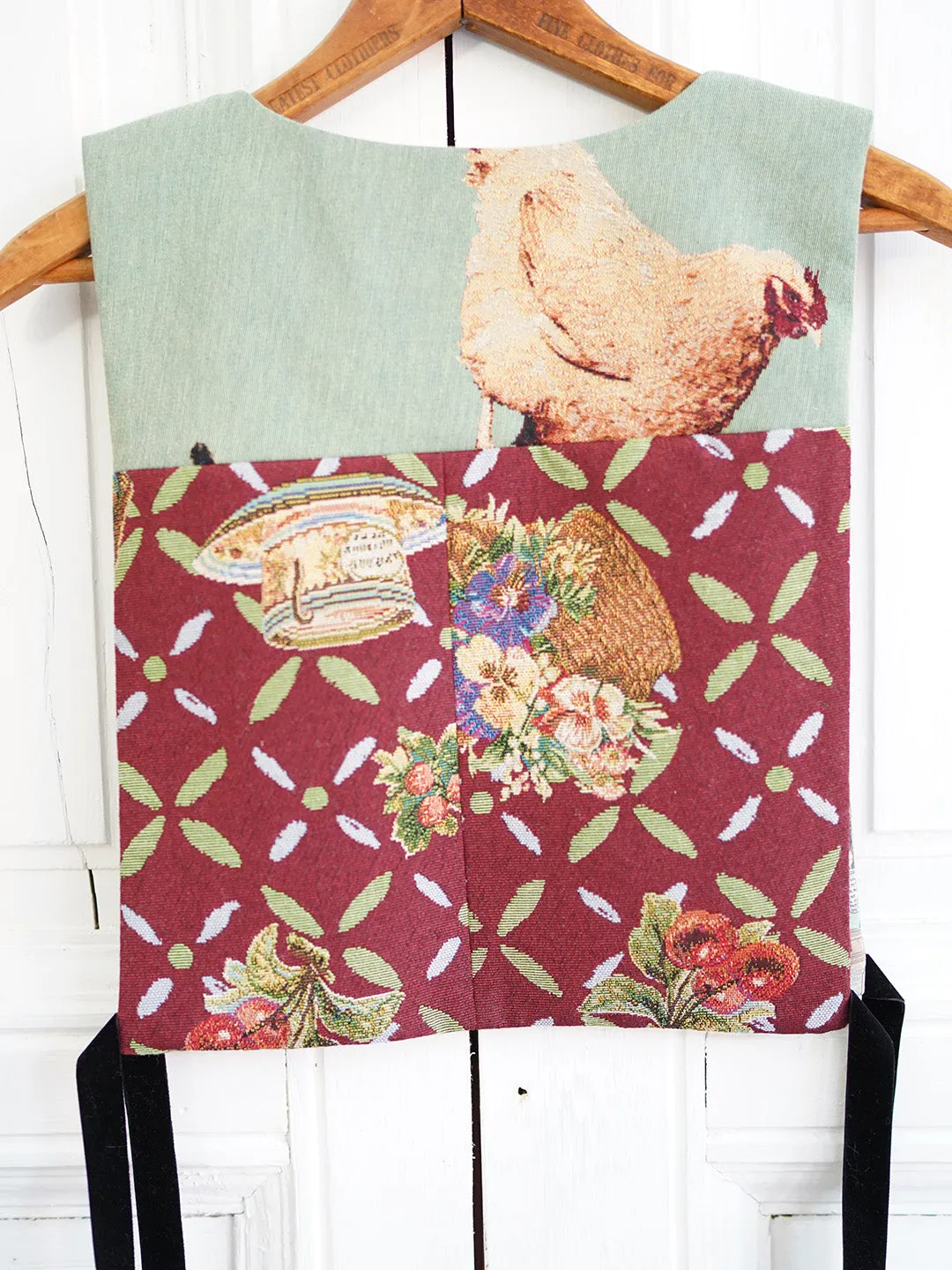Unlogical Poem Cottage Style Hen Yarn-dyed Patchwork Smock