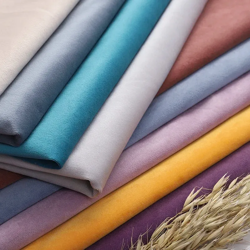 Velvet Fabric Conference on Thick Black Background Cloth Decorated Tablecloth Curtain Fabric DIY Accessories Gold Red 50*146cm