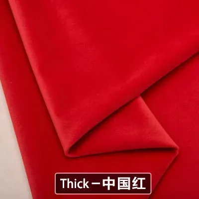 Velvet Fabric Conference on Thick Black Background Cloth Decorated Tablecloth Curtain Fabric DIY Accessories Gold Red 50*146cm