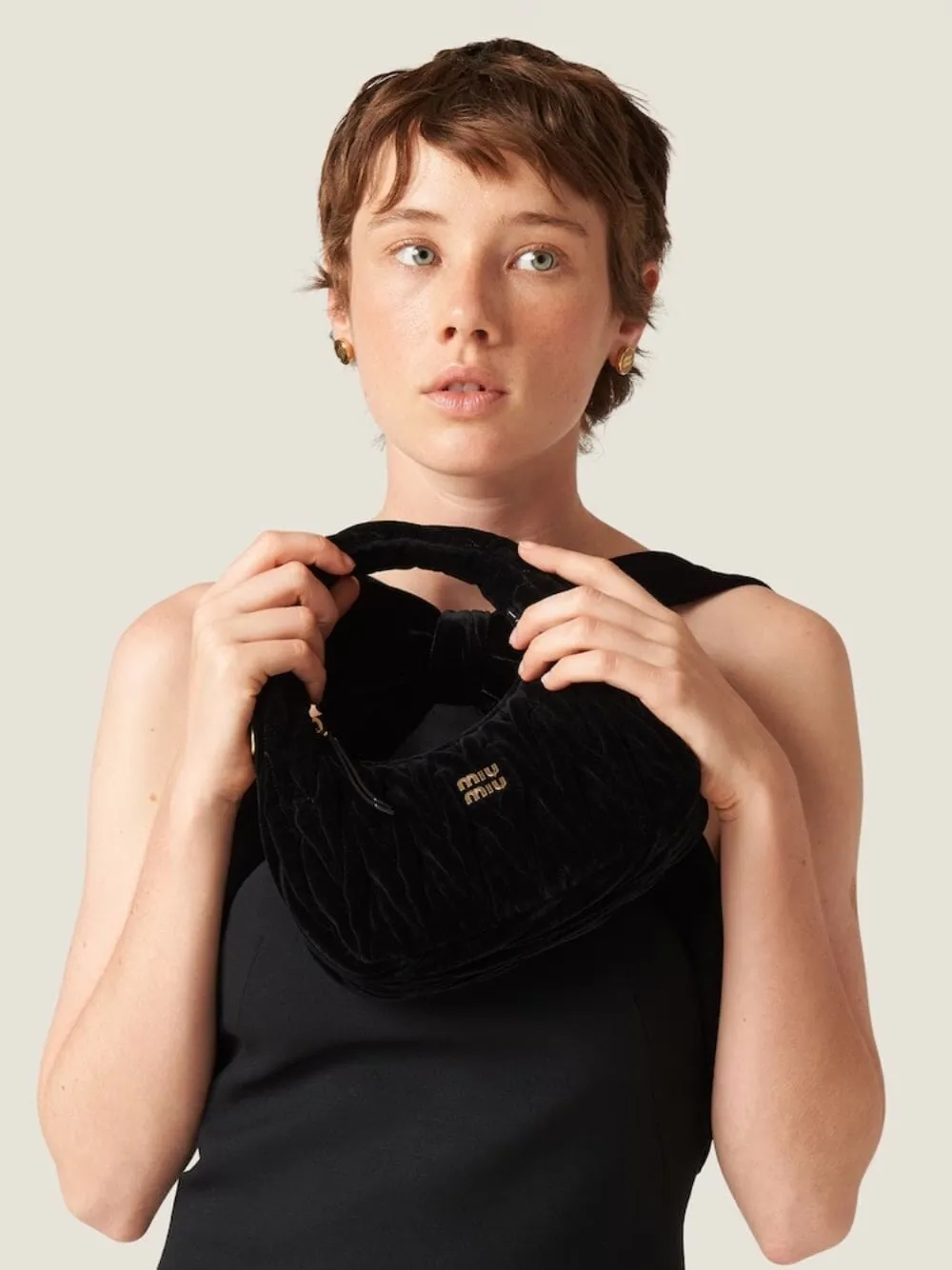 Velvet Matelassé Hobo Bag
