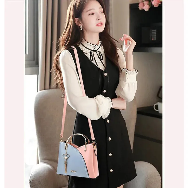 Vento Marea Women Crossbody 2023 Famous Brand Trendy Handbag Fashion Design Zipper Purse Totes Soft PU Leather Shoulder Bag Side