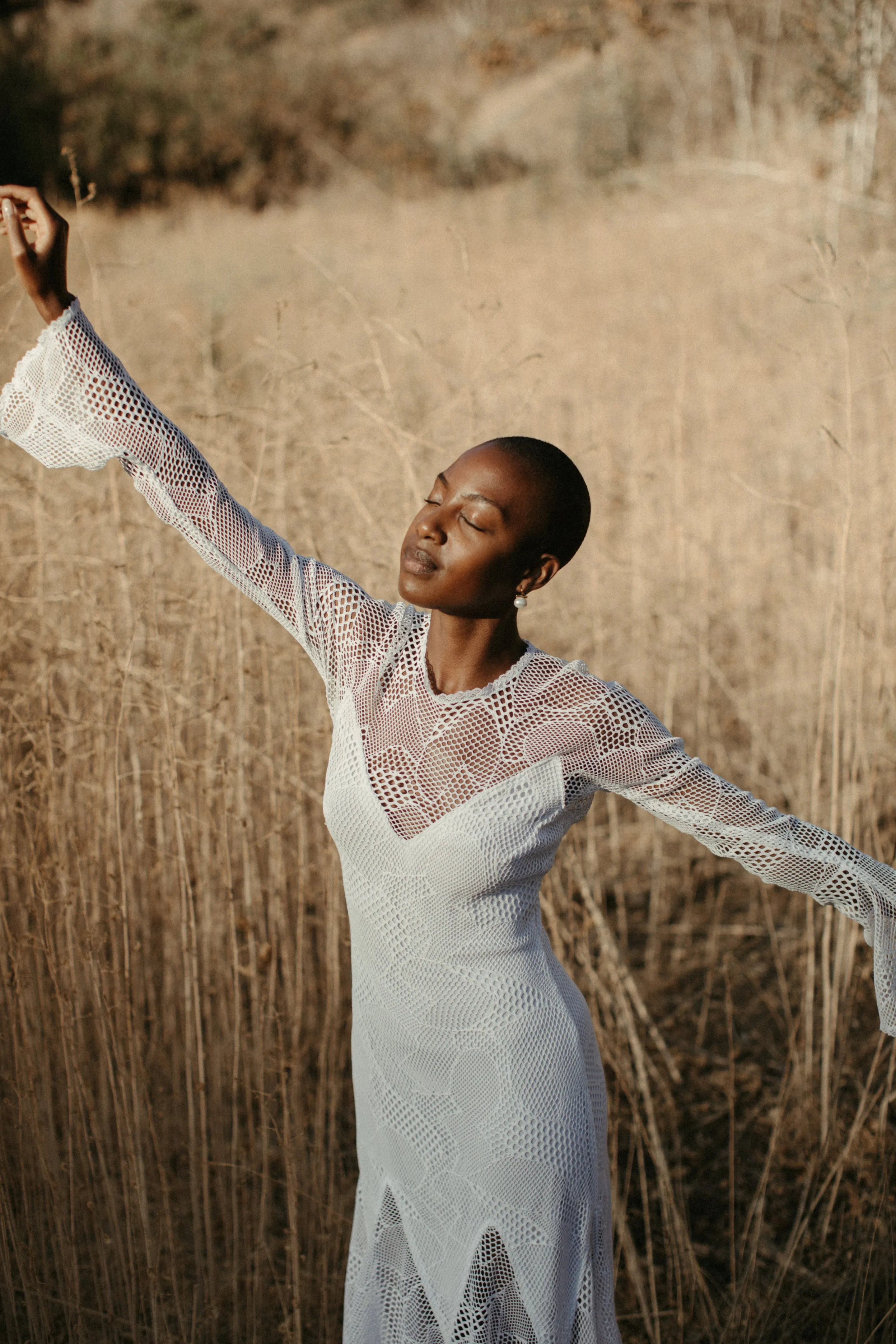 Vintage Bohemian Asymmetrical Lace Gown