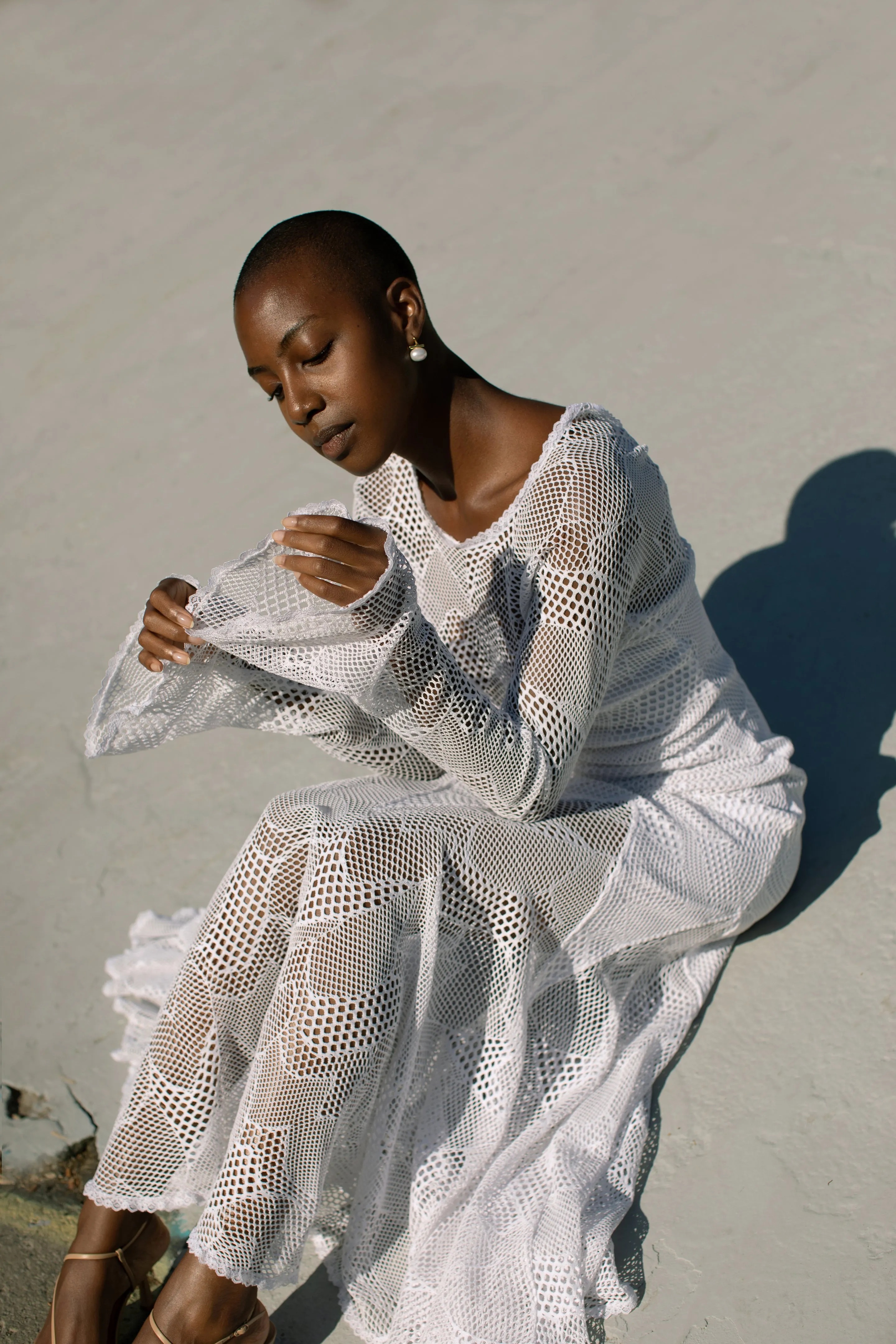 Vintage Bohemian Asymmetrical Lace Gown