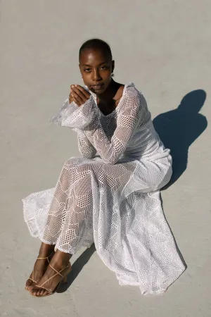 Vintage Bohemian Asymmetrical Lace Gown