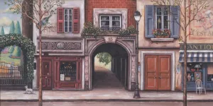 Vintage French Street Shops CB3066VIB Wallpaper Border
