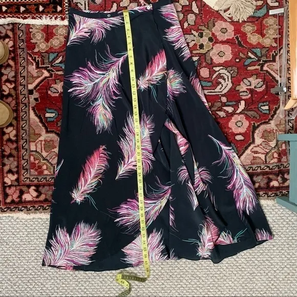 Vix June Tropical Print Silk Cover-Up Wrap-Front Maxi Skirt