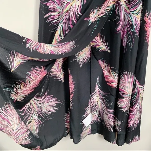 Vix June Tropical Print Silk Cover-Up Wrap-Front Maxi Skirt