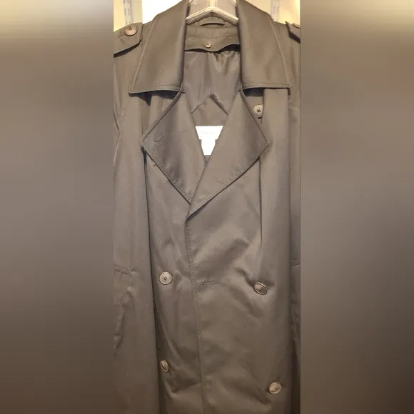 Vtg Worthington Black Trench Dress Coat insulated ladies 18 WP VINTAGE EUC plus