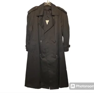 Vtg Worthington Black Trench Dress Coat insulated ladies 18 WP VINTAGE EUC plus