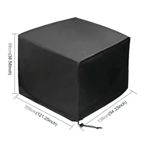 Waterproof Outdoor Furniture Cover - 210D Oxford Cloth - Dust-Proof - Anti-Uv - Fits Table And Chairs - 308X138X98Cm - Black