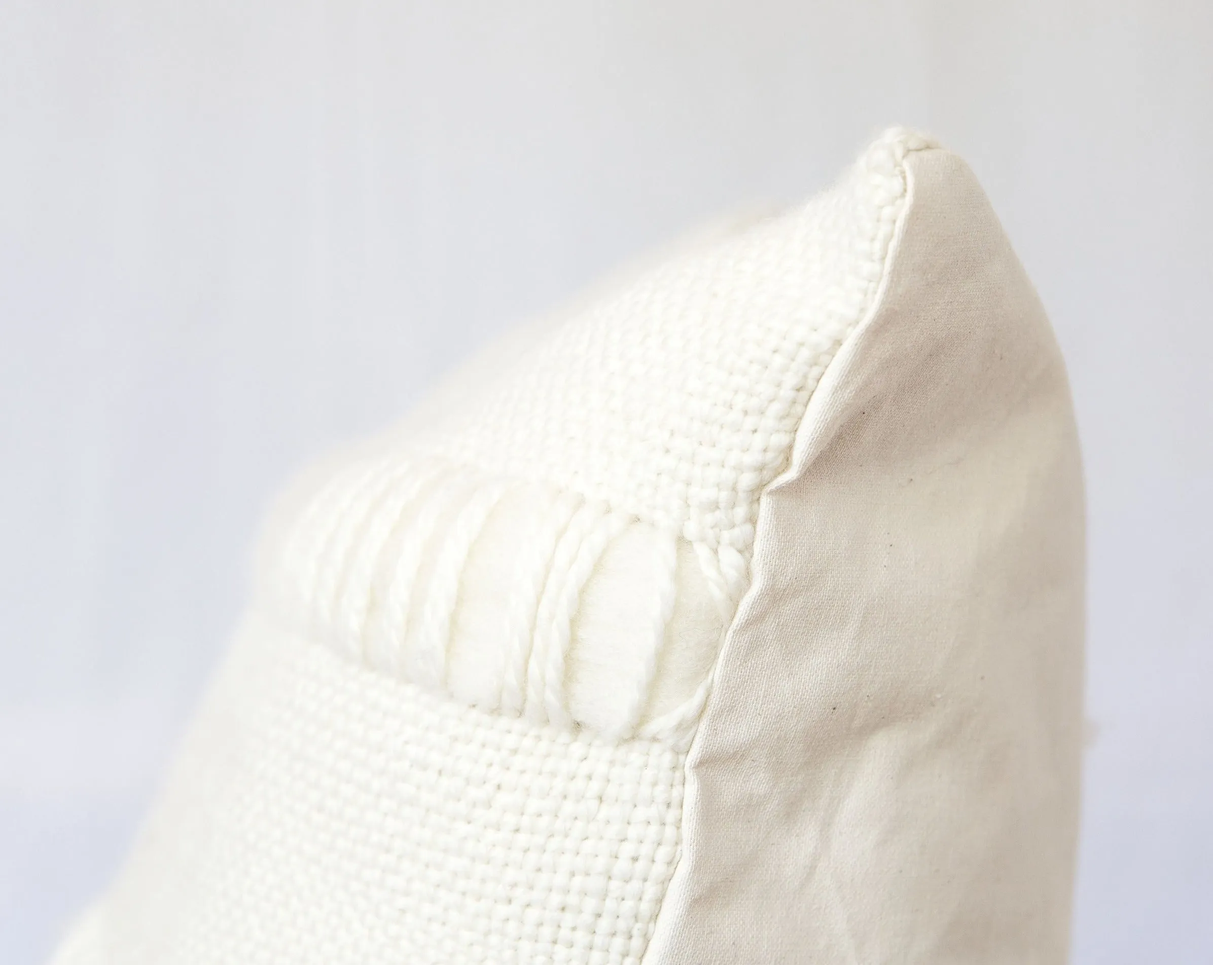 Weaving Pillow Case with Chunky Stripes Apolo Cream - Texturable