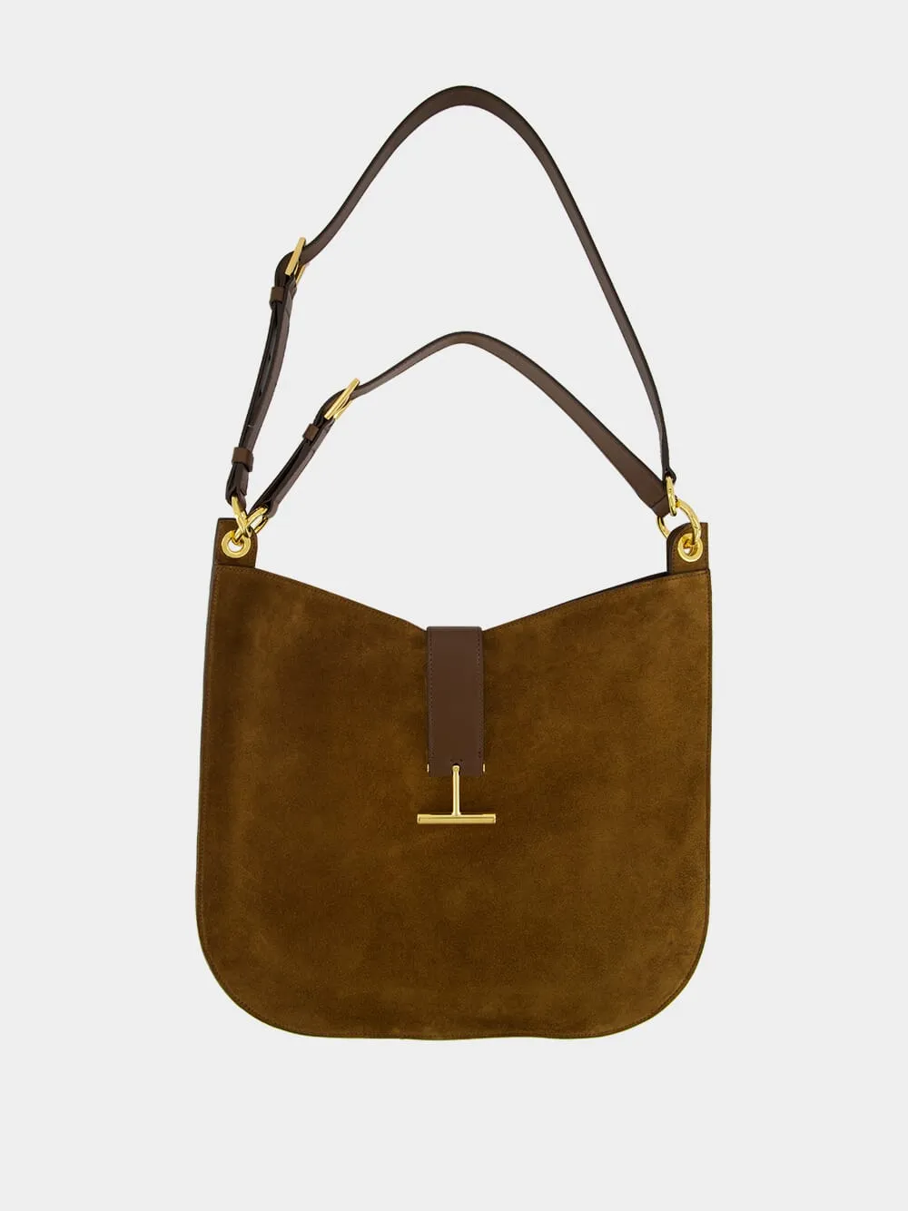 Whisky Brown Suede Leather Tara Large Crossbody