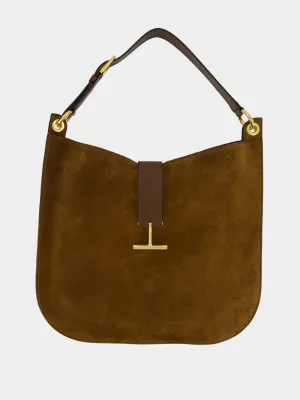 Whisky Brown Suede Leather Tara Large Crossbody