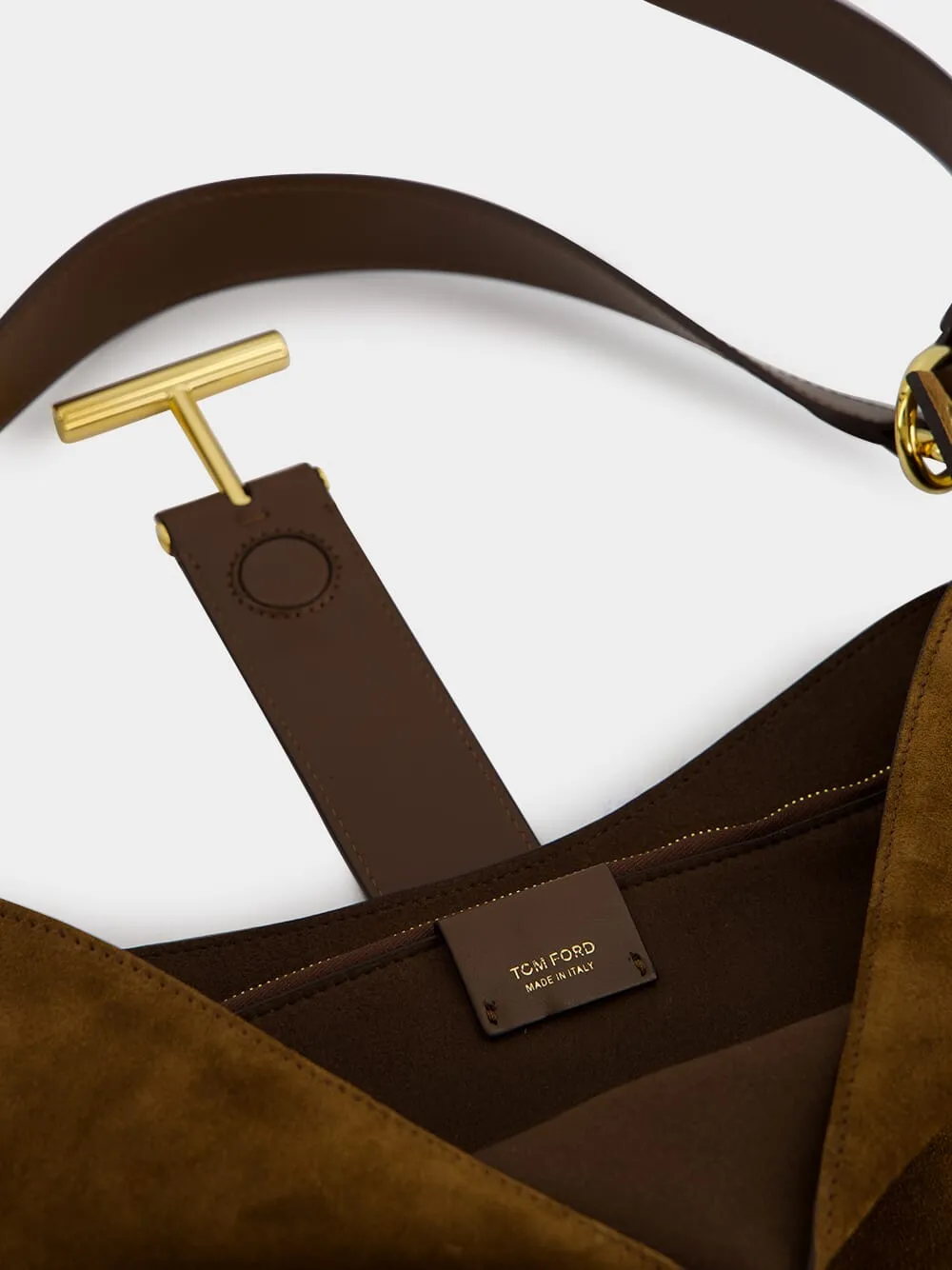 Whisky Brown Suede Leather Tara Large Crossbody