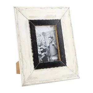 WHITE AND BLACK WOOD FRAME SMALL
