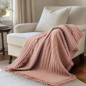Wilhemina Dusty Rose Quilted Throw
