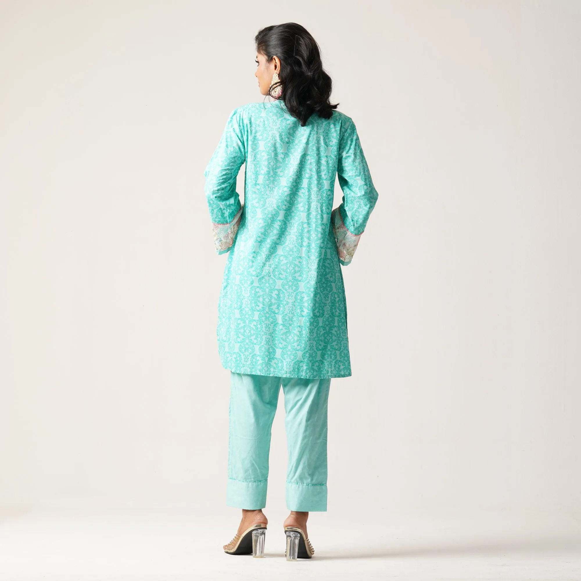 Womens Ethnic 3Pcs-Aqua
