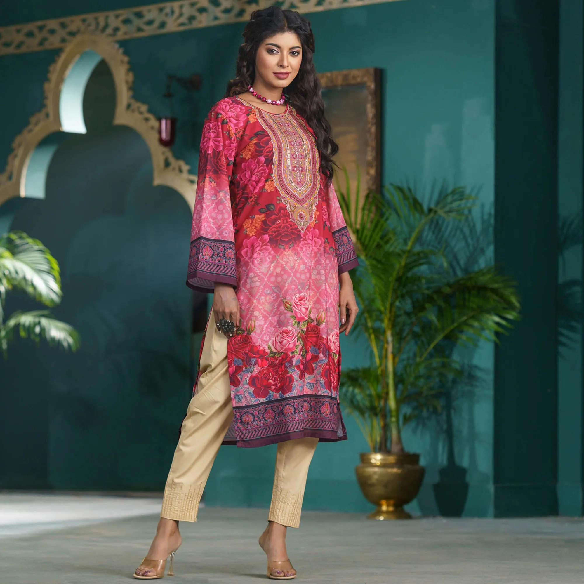 Womens Ethnic Premium Kurti-Multi Color