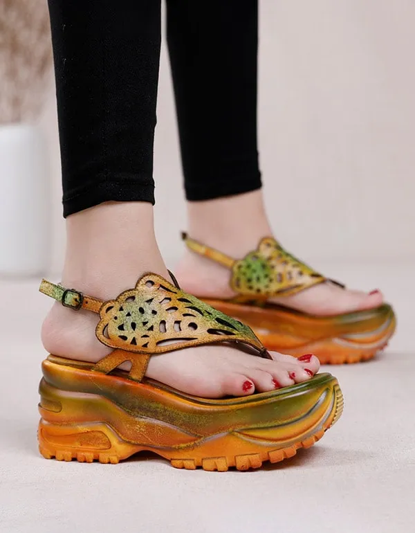 Women's Ethnic Style Handmade Wedge Sandals