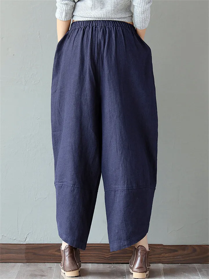 Women's Ethnic Style Patchwork Wide-leg Pants
