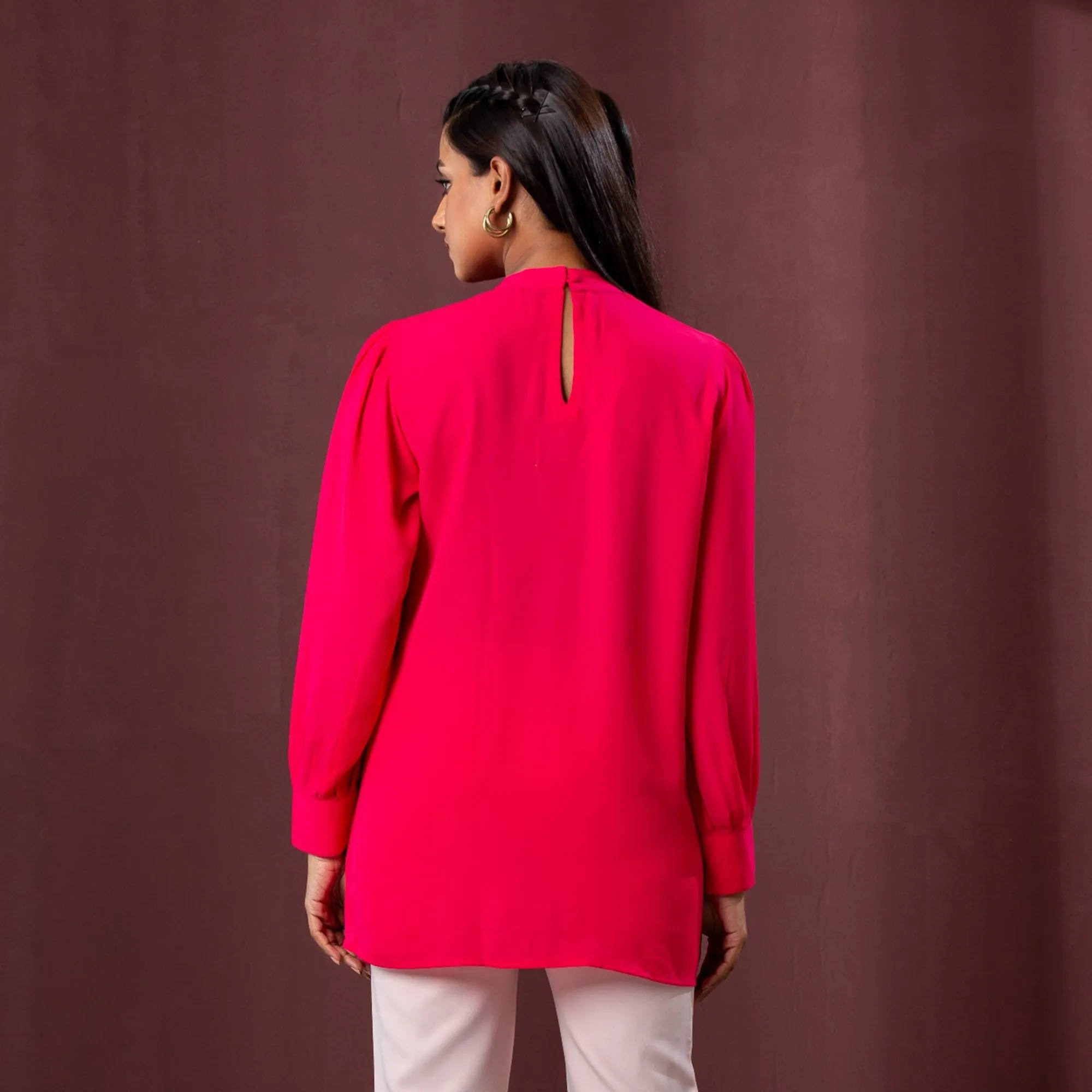 Womens Ethnic Workwear Top-Pink