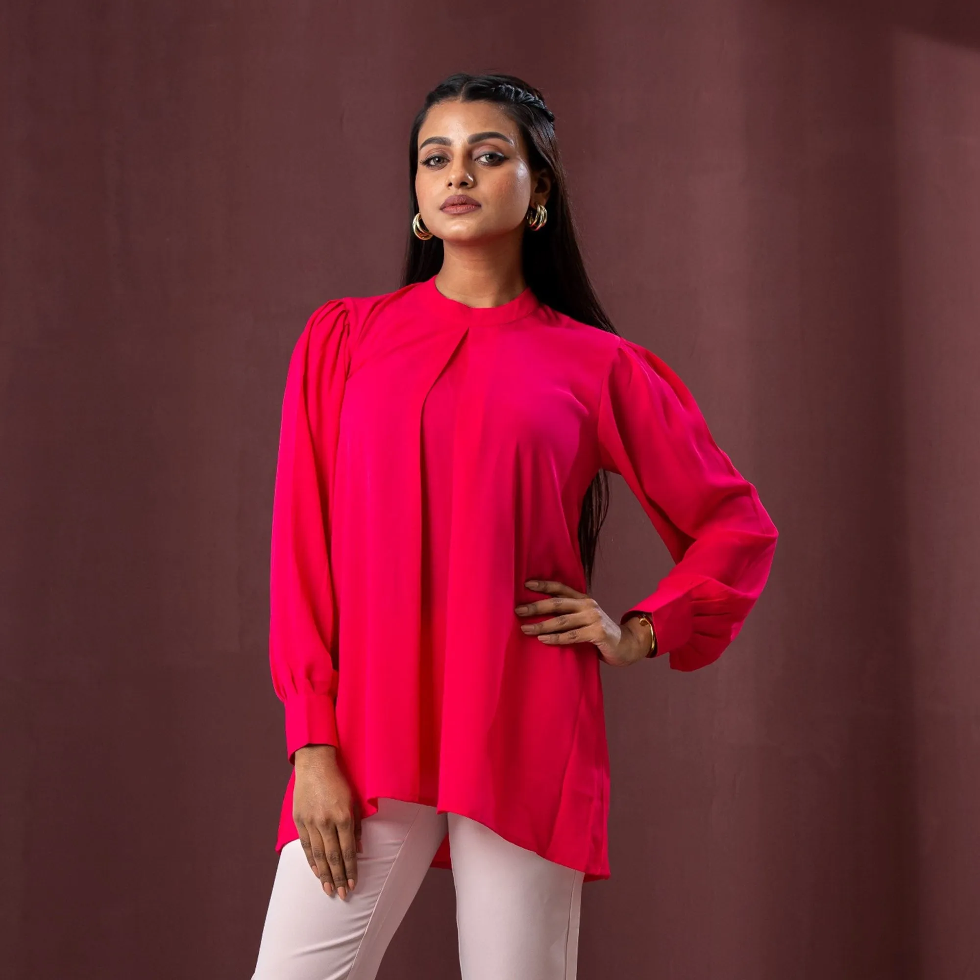 Womens Ethnic Workwear Top-Pink