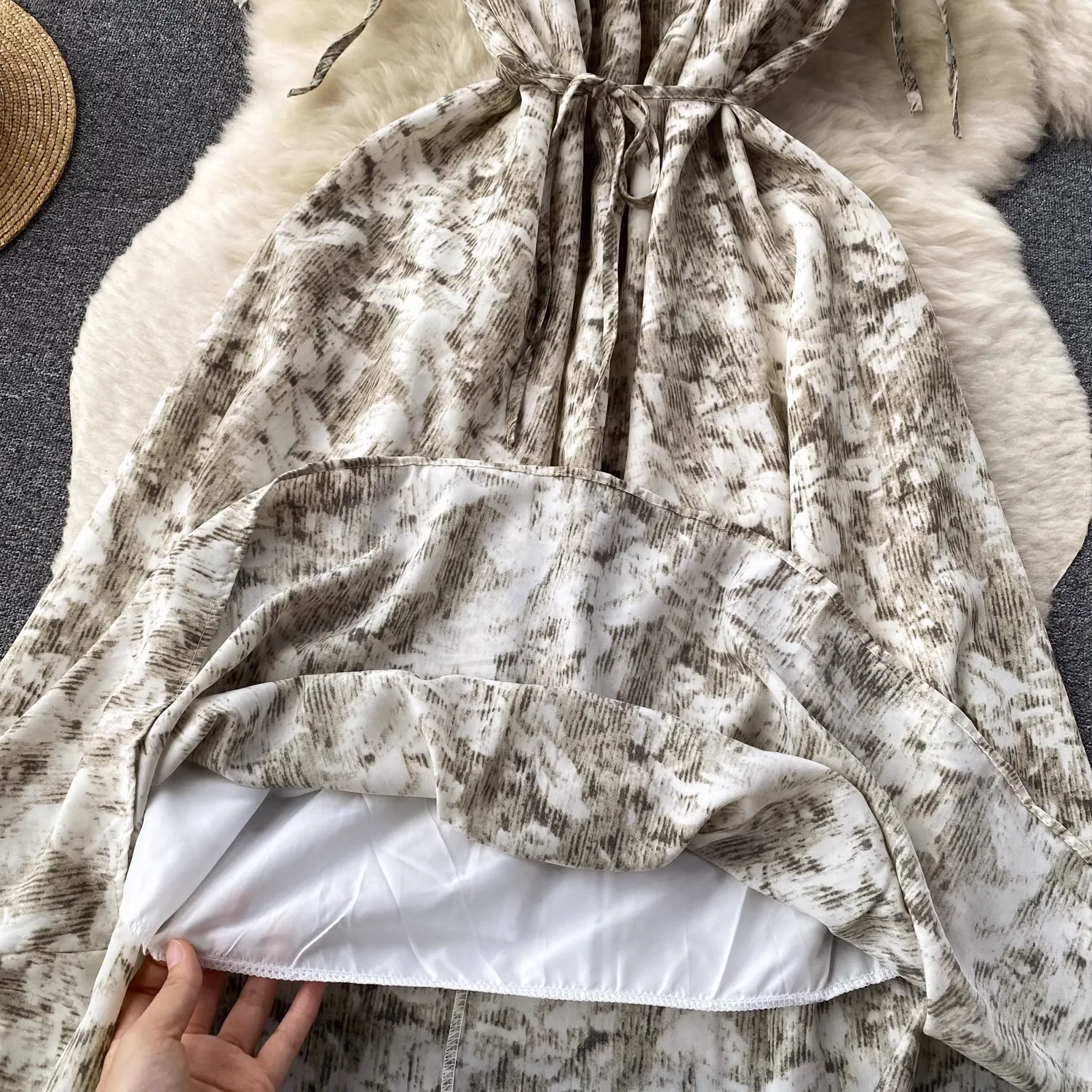 Women's summer bohemian ethnic style printed dress